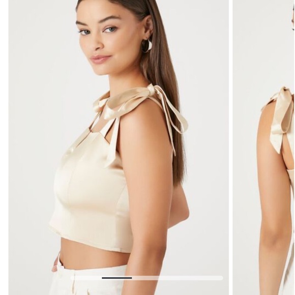 Forever 21 Satin Bow Crop Top - Picture 4 of 9